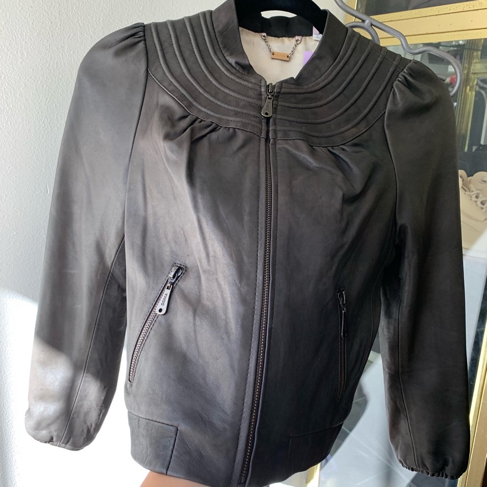 Doma Gray Leather Jacket - image 3